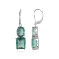 Boucles d'oreilles en argent et Fluorite verte