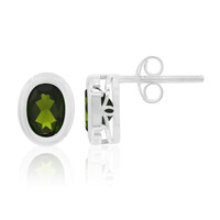 Boucles d'oreilles en argent et Diopside de Russie