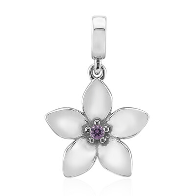 Charm en argent et Saphir parme (Annette)