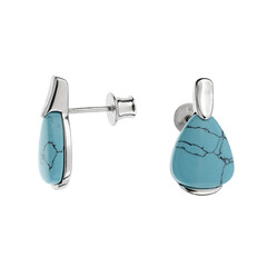 Boucles d'oreilles en argent et Turquoise