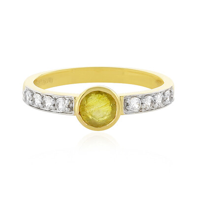 Bague en argent et Saphir jaune de Madagascar