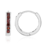 Boucles d'oreilles en argent et Zircon rouge