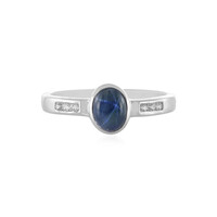 Bague en argent et Saphir étoilé bleu