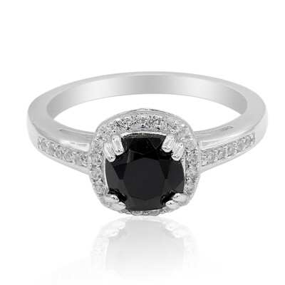 Bague en argent et Spinelle noir