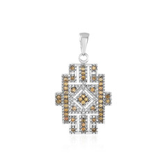 Pendentif en argent et Zircon cognac