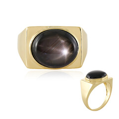 Bague en or et Saphir étoilé noir