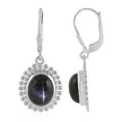 Boucles d'oreilles en argent et Diopside étoilé d'Inde