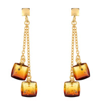 Boucles d'oreilles en argent et Ambre de la Baltique Lever du soleil