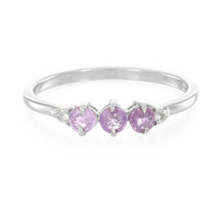 Bague en argent et Saphir rose de Ceylan