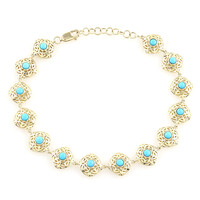 Bracelet en or et Turquoise Sleeping Beauty (Ornaments by de Melo)