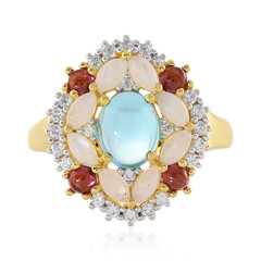 Bague en argent et Topaze bleu Suisse