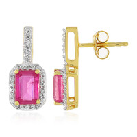 Boucles d'oreilles en argent et Saphir rose de Madagascar