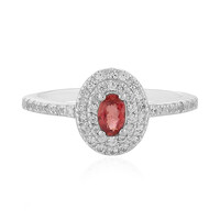 Bague en argent et Saphir rouge du soir