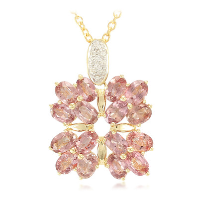 Collier en or et Saphir Padparadscha non chauffé (AMAYANI)