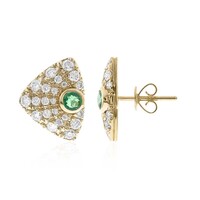 Boucles d'oreilles en or et Emeraude de Zambie AAA (CIRARI)