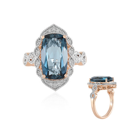 Bague en or et Topaze bleu de Londres (SUHANA)