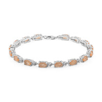 Bracelet en argent et Quartz pêche pastel