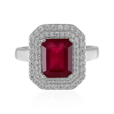 Bague en argent et Rubis de Madagascar