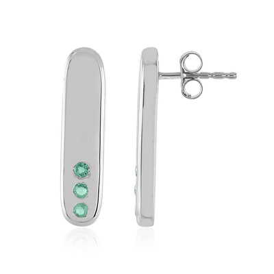 Boucles d'oreilles en argent et Emeraude de Russie (de Melo)