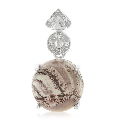 Pendentif en argent et Jaspe dendritique de Sonora