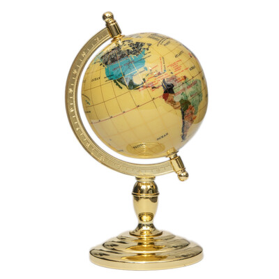 Globe terrestre en pierres fines