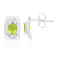 Boucles d'oreilles en argent et Opale verte du Brésil