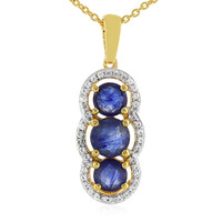 Collier en argent et Saphir bleu de Madagascar