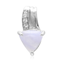 Pendentif en argent et Agate zonée bleue