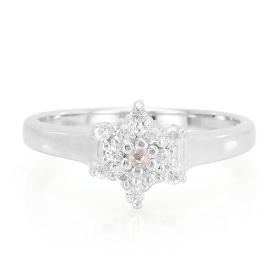 Bague en argent et Saphir rose de Ceylan