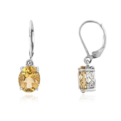 Boucles d'oreilles en argent et Quartz champagne