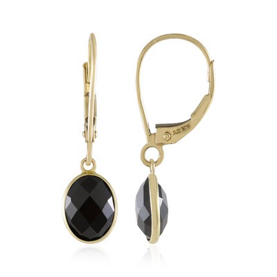 Boucles d'oreilles en or et Spinelle noir