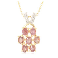 Collier en or et Saphir Padparadscha non chauffé (AMAYANI)