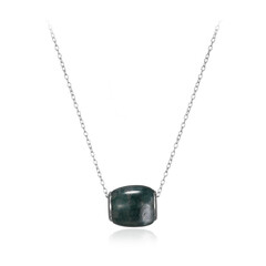 Collier en argent et Agate mousse