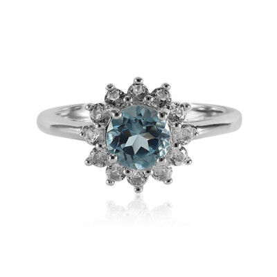 Bague en argent et Topaze bleu ciel