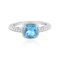 Bague en argent et Topaze bleu Suisse