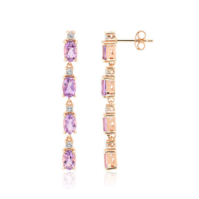 Boucles d'oreilles en argent et Améthyste