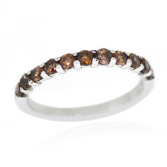 Bague en argent et Zircon cognac