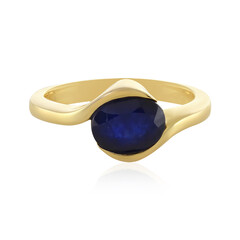 Bague en argent et Saphir bleu de Madagascar