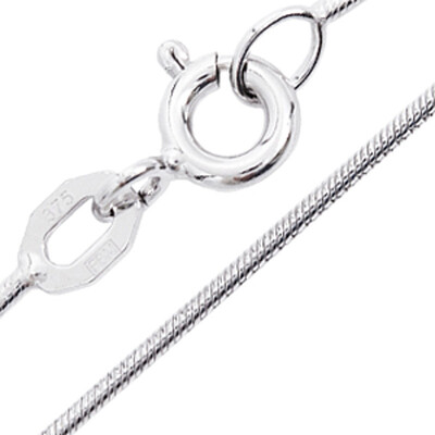 Or blanc 375/1000 - Chaîne maille serpent - 45cm - 3,4 g