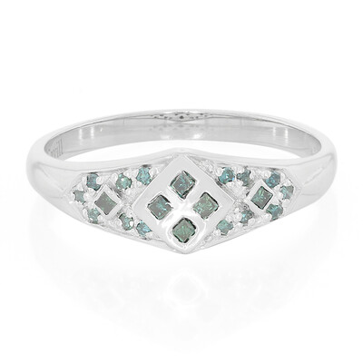 Bague en argent et Diamant fantaisie