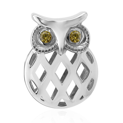 Charm en argent et Saphir jaune (Annette)