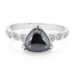 Bague en argent et Hématite noire