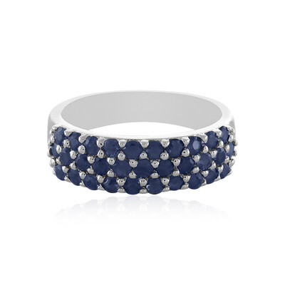 Bague en argent et Saphir bleu