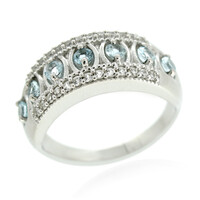 Bague en argent et Topaze bleu ciel