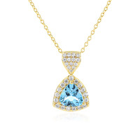 Collier en argent et Topaze bleu Suisse