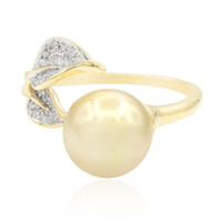 Bague en or et Perle dorée des mers du sud (TPC)