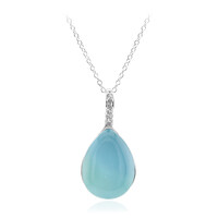 Collier en argent et Calcédoine d'eau