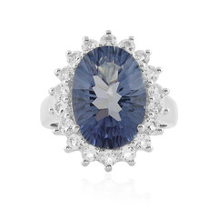 Bague en argent et Quartz mystique bleu