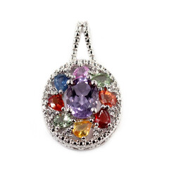 Pendentif en argent et Améthyste Rose de France
