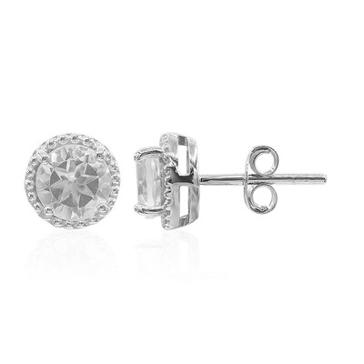 Boucles d'oreilles en argent et Topaze blanche
